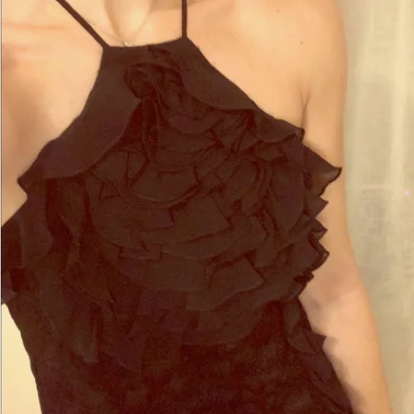BCBG Maxazria Ruffle Halter Neck Top Black XSmall - Picture 11 of 12